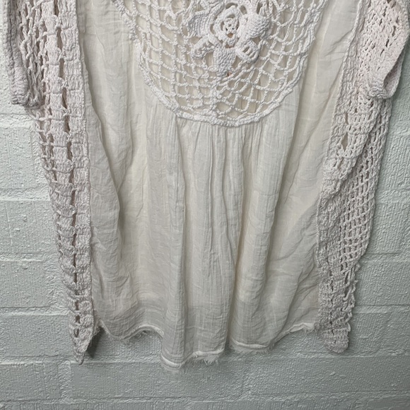 Free People Crochet Oversized Sleeveless Oversized Top size Small - Picture 4 of 10